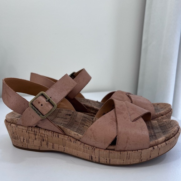 Kork-Ease Myrna Sandal Platform Cork Wedge Ankle Strap in Golden Sand NWOB, 9 - Picture 3 of 13